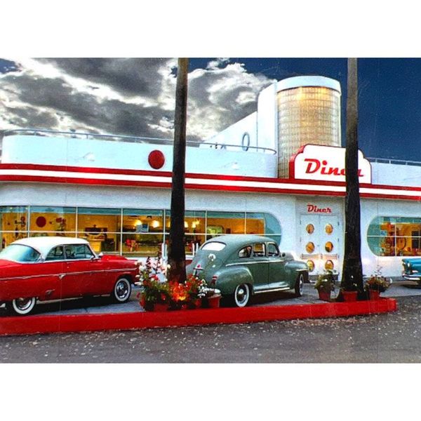 Hire DINER CLASSIC CARS Backdrop Hire 3.6mW x 2.3mH
